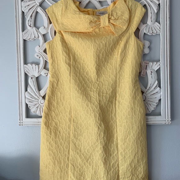 Dress Barn Dresses & Skirts - ✨Retro✨ Yellow Dress with Bow NWT